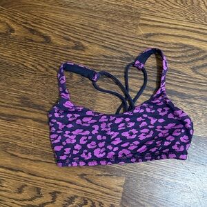 Lululemon Fuchsia and Black Leopard Print Sports Bra